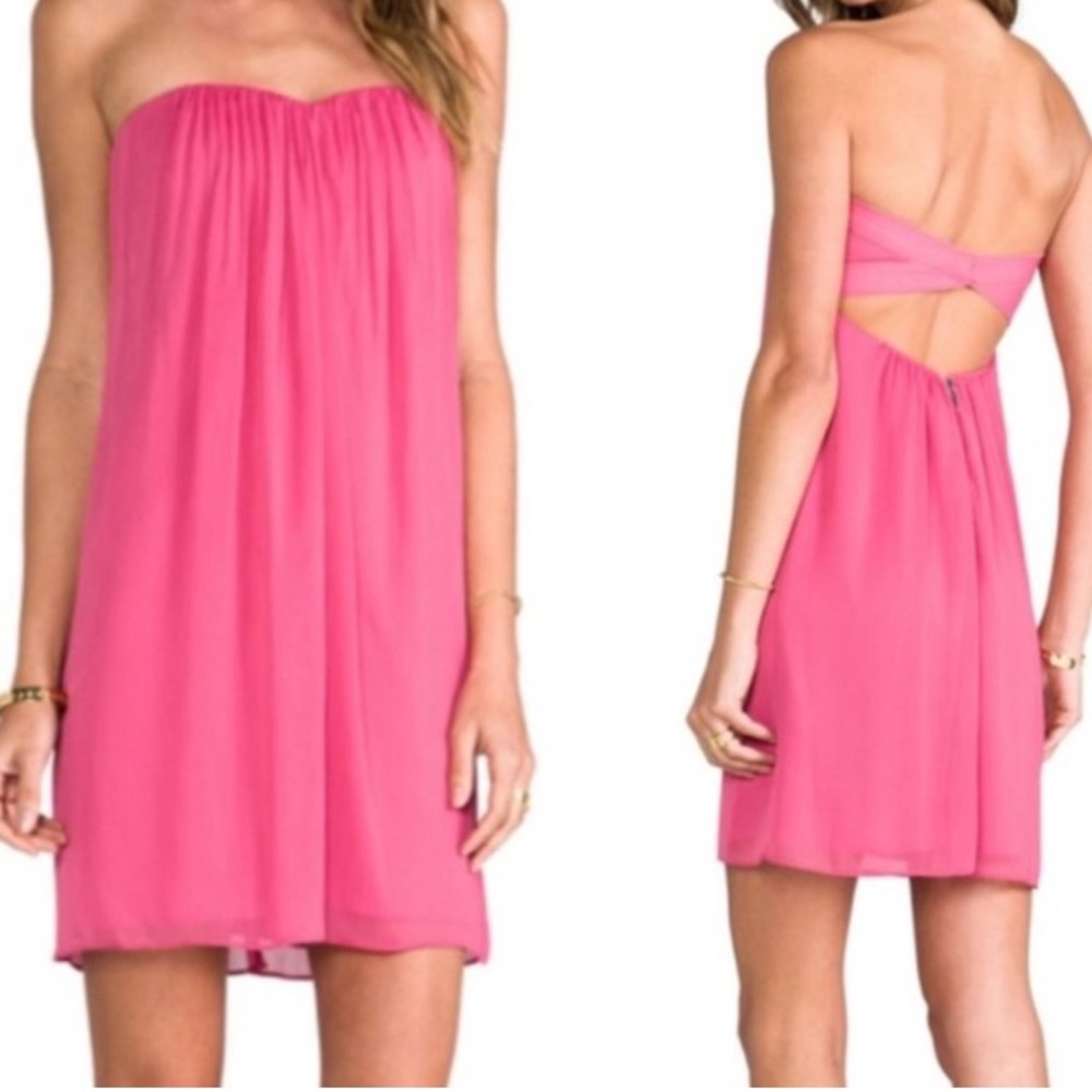 Alice + Olivia pink strapless dress